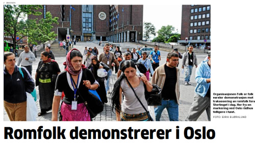Romowie demonstrują w Oslo
