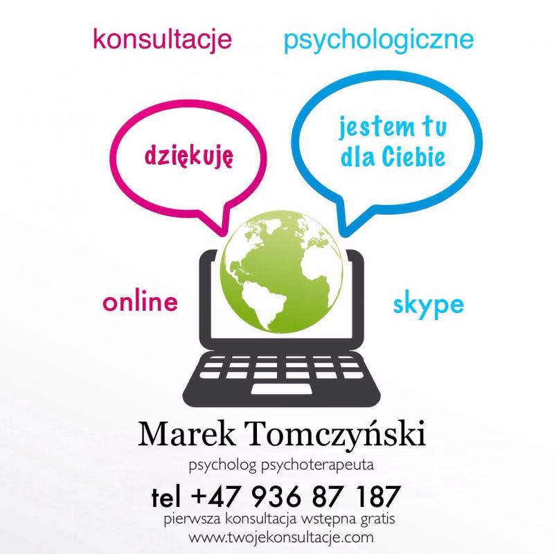 Psycholog, psychoterapeuta konsultacje przez Skype