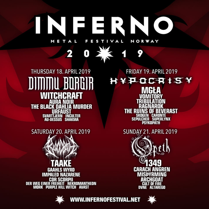 Inferno Metal Festival 2019 - Opeth, Mgła, Dimmu Borgir