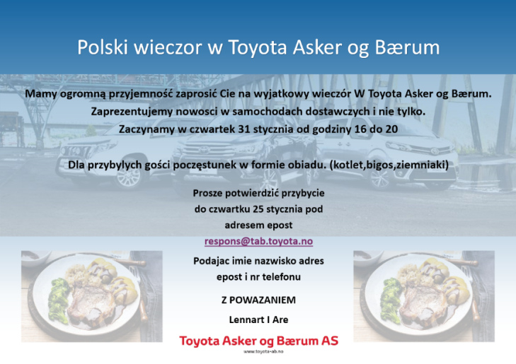 Polski wieczór w Toyota Asker