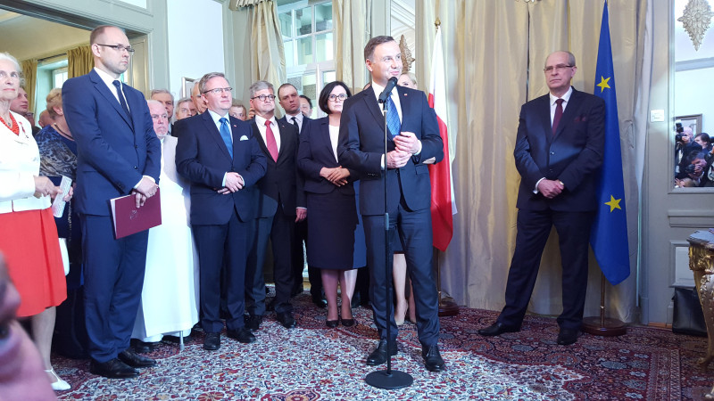 Moja Norwegia była obecna także podczas spotkania prezydenta Andrzeja Dudy z przedstawicielami norweskiej Polonii w Ambasadzie RP w Oslo w maju 2016 roku.