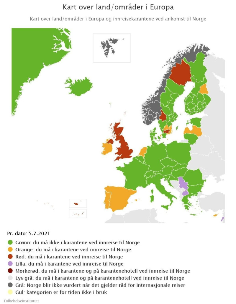 Mapa FHI prezentująca aktualny podział na tzw. zielone, żółte i czerwone państwa.