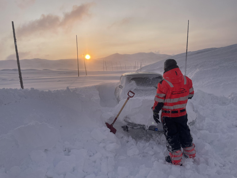 Na zdjęciu: sytuacja pogodowa na DK7 w okolicy Hardangervidda.