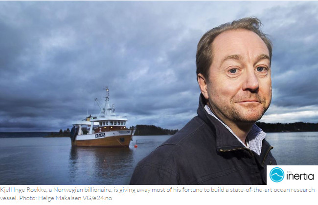 Norweski miliarder chce przeznaczyć część swojej fortuny na budowę statku badawczego.