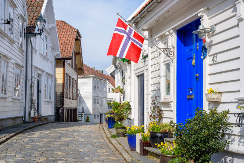 Zabudowa starego miasta w Stavanger.