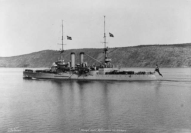  Pancernik Norge w 1910 roku