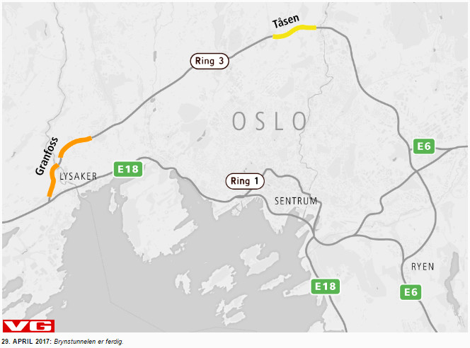 W wakacje w Oslo rozpocznie się remont kolejnych dwóch tuneli.