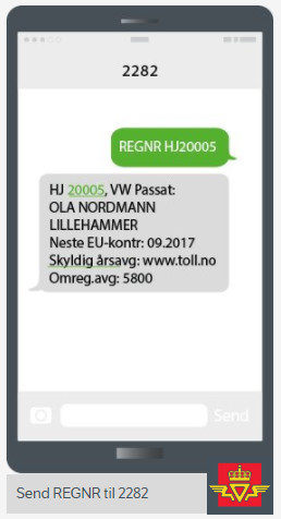 Widok usługi mobilnej Statens vegvesen